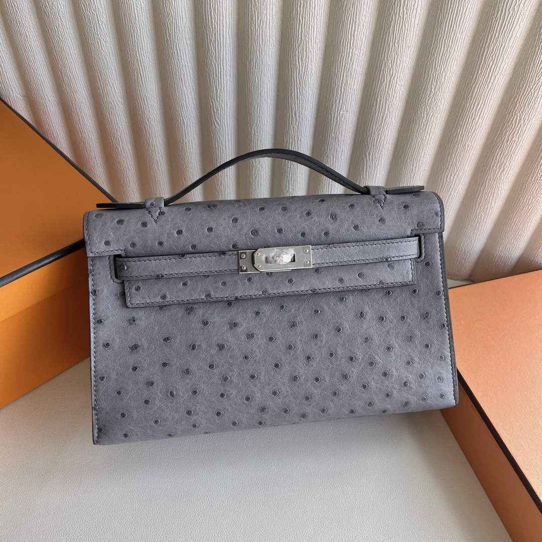 Hermès Kelly Pochette, Kelly Cuts Ostrich Leather