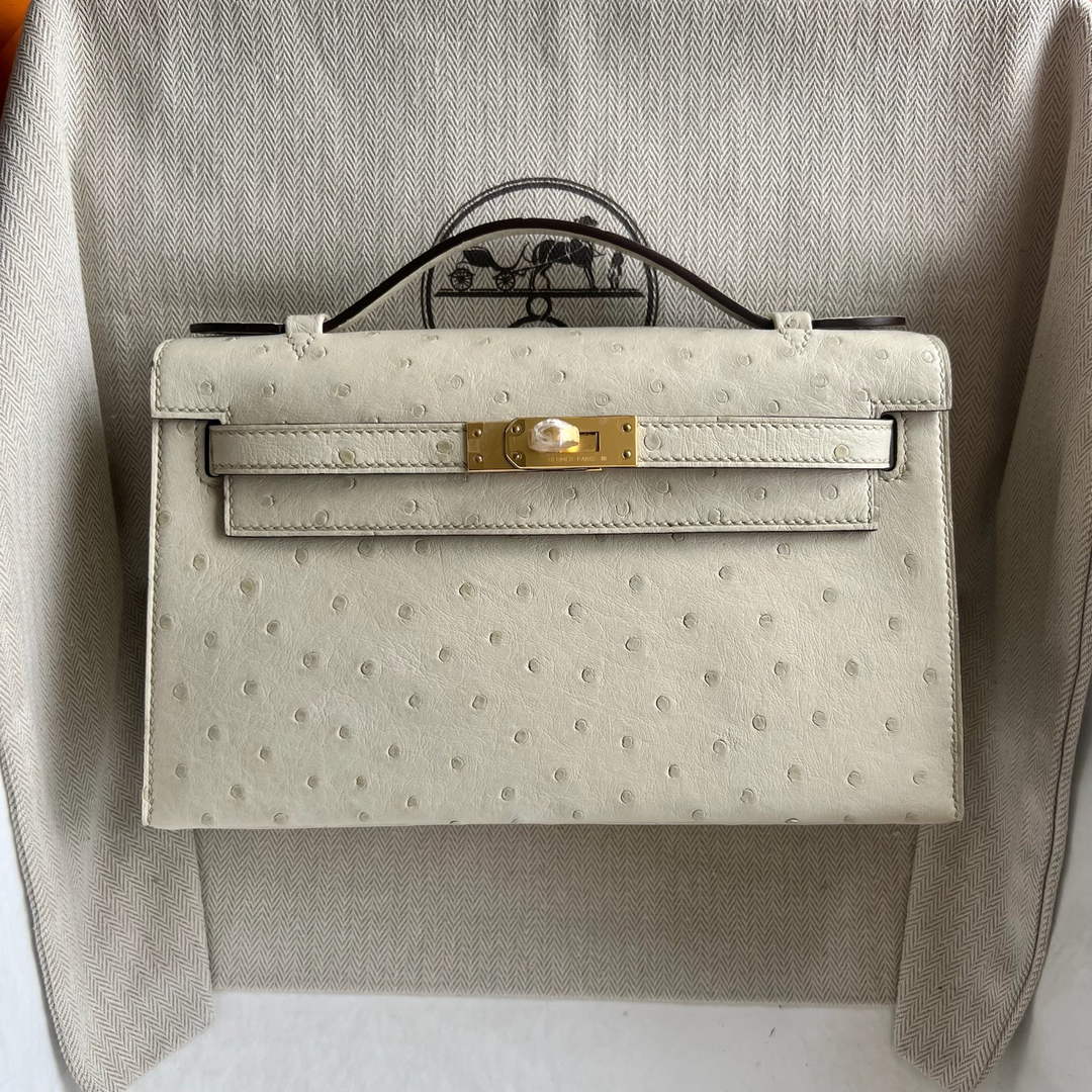 Hermès Kelly Pochette, Kelly Cuts Ostrich Leather