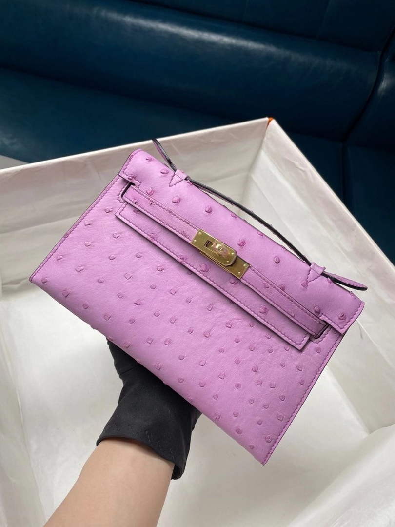 Hermès Kelly Pochette, Kelly Cuts Ostrich Leather