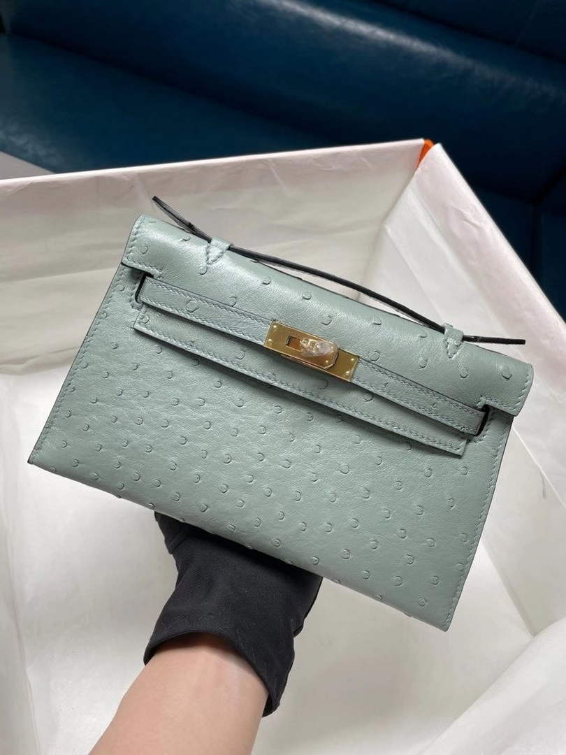 Hermès Kelly Pochette, Kelly Cuts Ostrich Leather