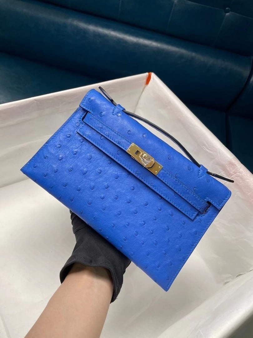 Hermès Kelly Pochette, Kelly Cuts Ostrich Leather