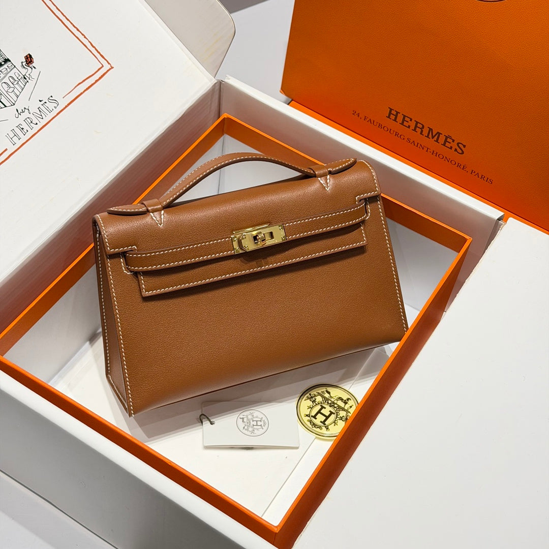 Hermès Kelly Pochette, Kelly Cuts Swift Leather