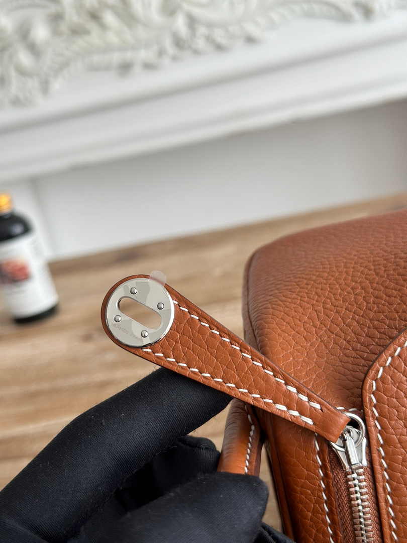Hermes Lindy Mini Bag Togo Leather Brown Silver H68601