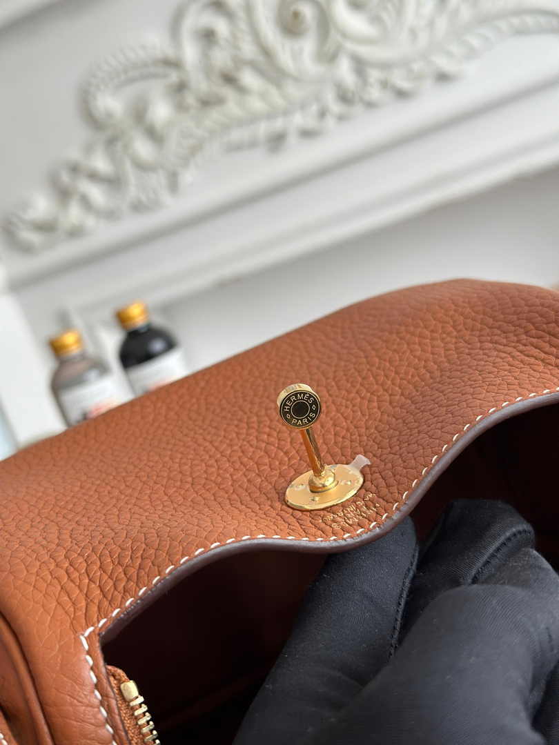 Hermes Lindy Mini Bag Togo Leather Brown Gold H68600