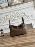 Hermes Lindy Mini Bag Togo Leather Gray Gold H68602