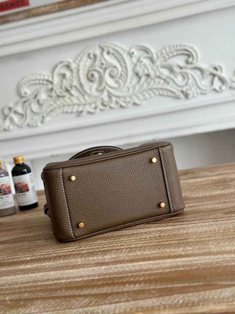 Hermes Lindy Mini Bag Togo Leather Gray Gold H68602