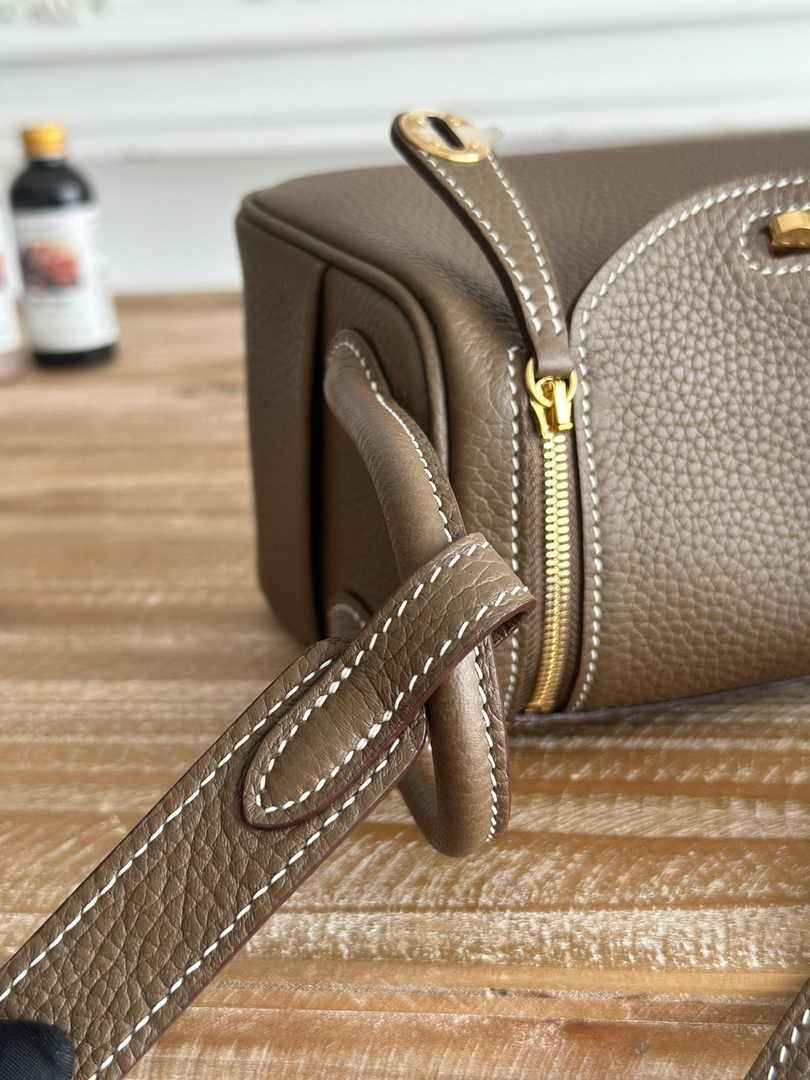 Hermes Lindy Mini Bag Togo Leather Gray Gold H68602