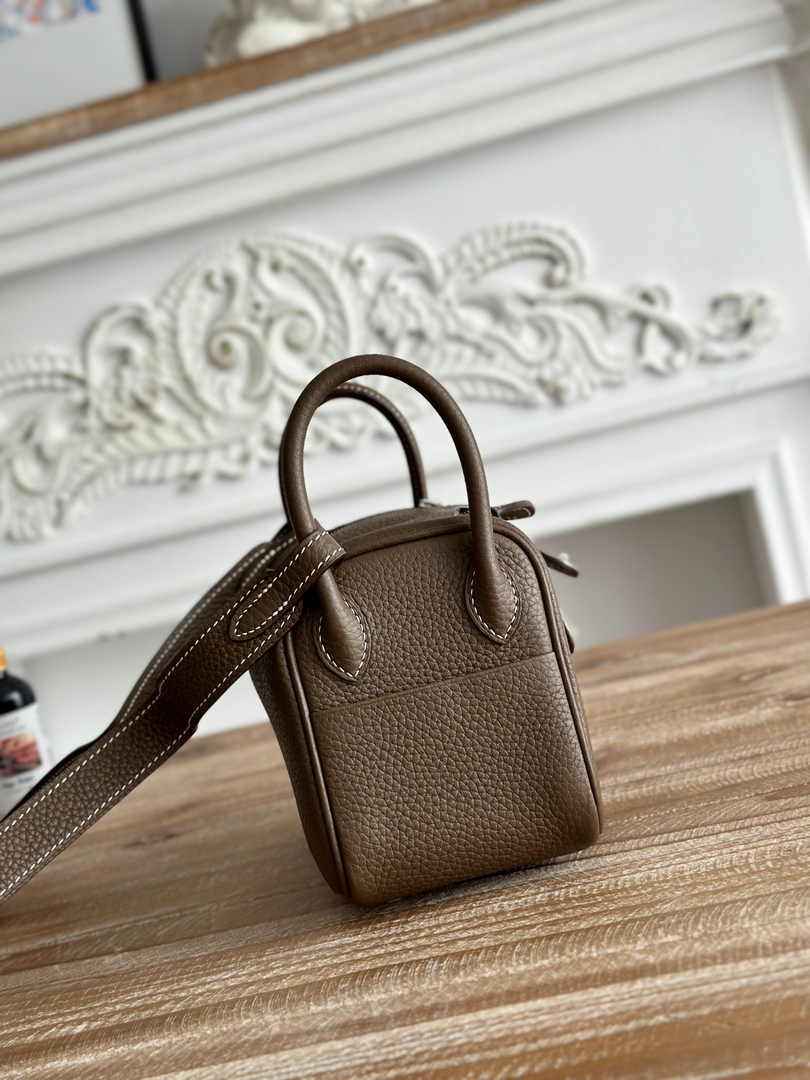 Hermes Lindy Mini Bag Togo Leather Gray Silver H68603