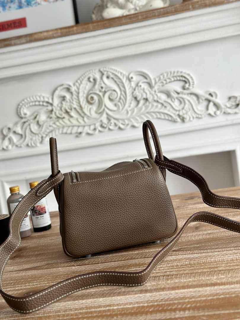 Hermes Lindy Mini Bag Togo Leather Gray Silver H68603
