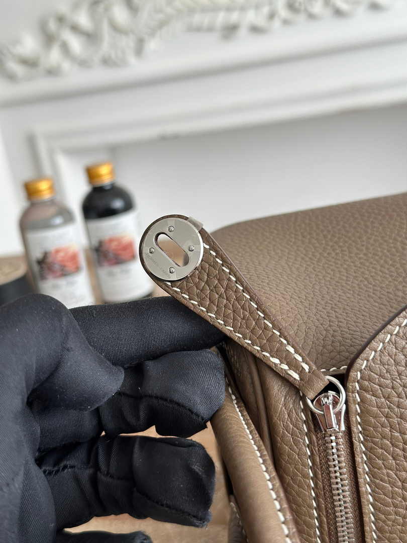 Hermes Lindy Mini Bag Togo Leather Gray Silver H68603