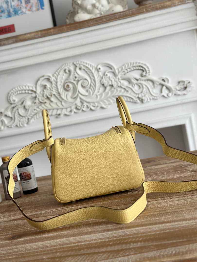 Hermes Lindy Mini Bag Togo Leather Light Yellow Gold H68604