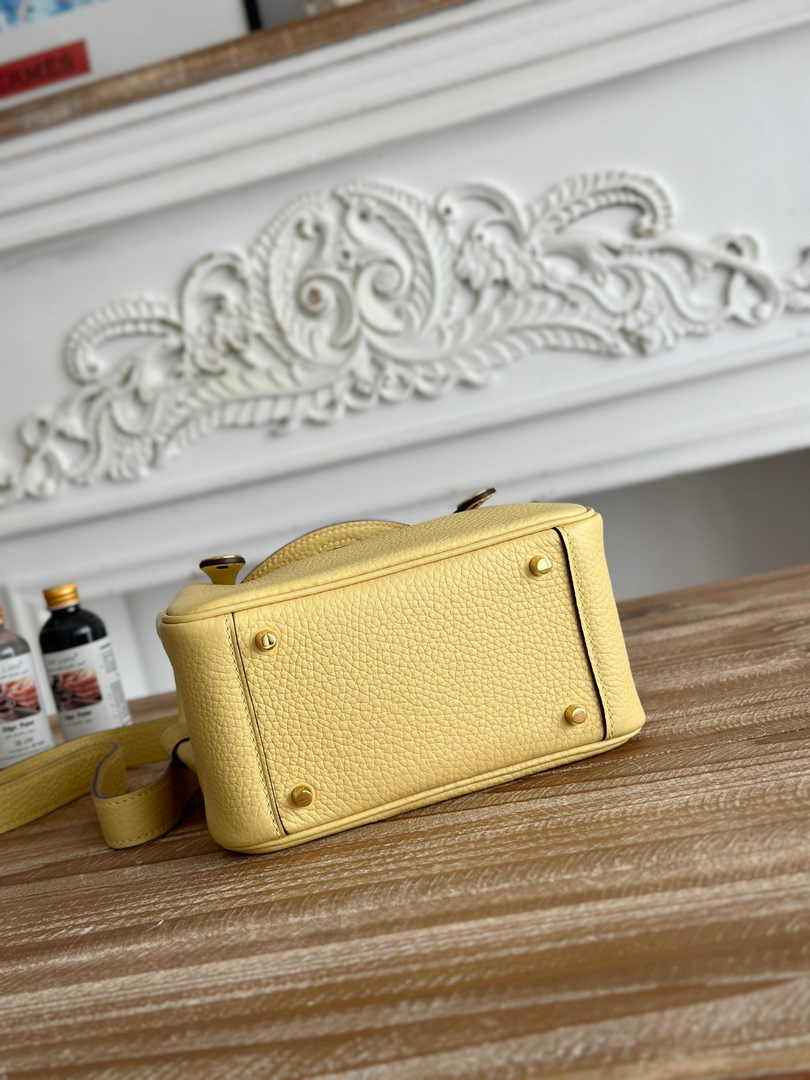 Hermes Lindy Mini Bag Togo Leather Light Yellow Gold H68604