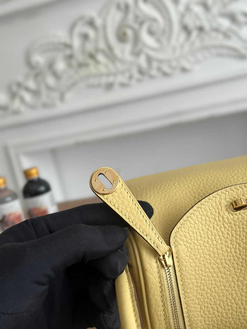 Hermes Lindy Mini Bag Togo Leather Light Yellow Gold H68604