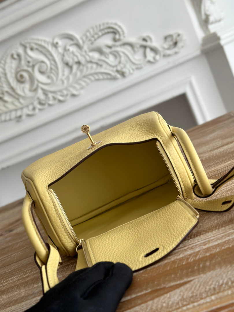 Hermes Lindy Mini Bag Togo Leather Light Yellow Gold H68604
