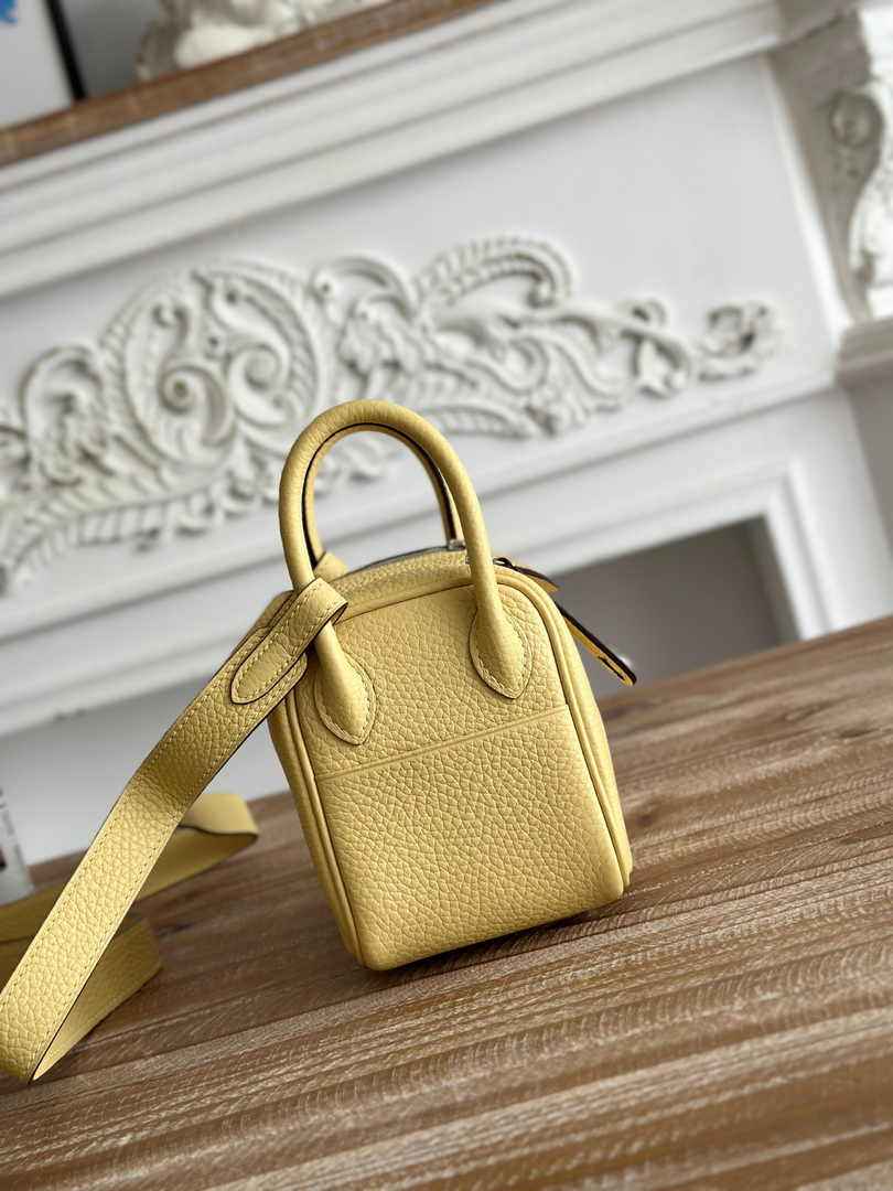 Hermes Lindy Mini Bag Togo Leather Light Yellow Silver H68605
