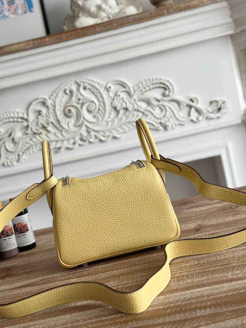 Hermes Lindy Mini Bag Togo Leather Light Yellow Silver H68605