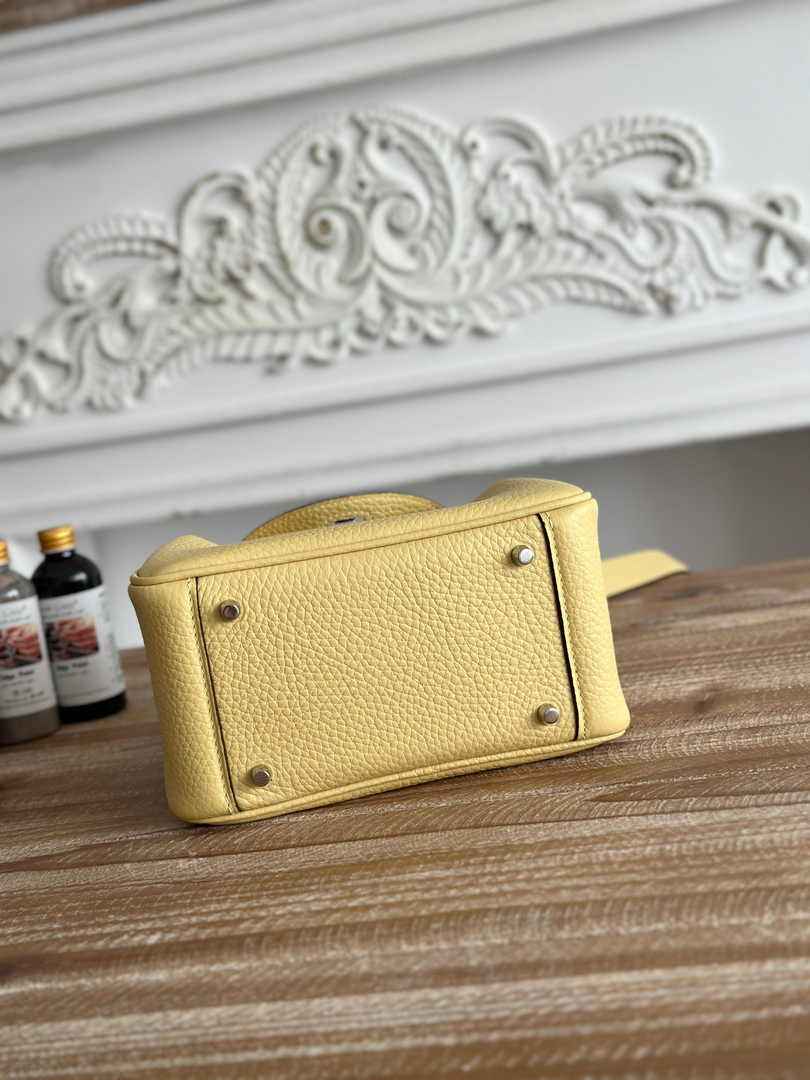Hermes Lindy Mini Bag Togo Leather Light Yellow Silver H68605