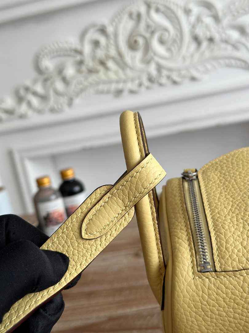 Hermes Lindy Mini Bag Togo Leather Light Yellow Silver H68605