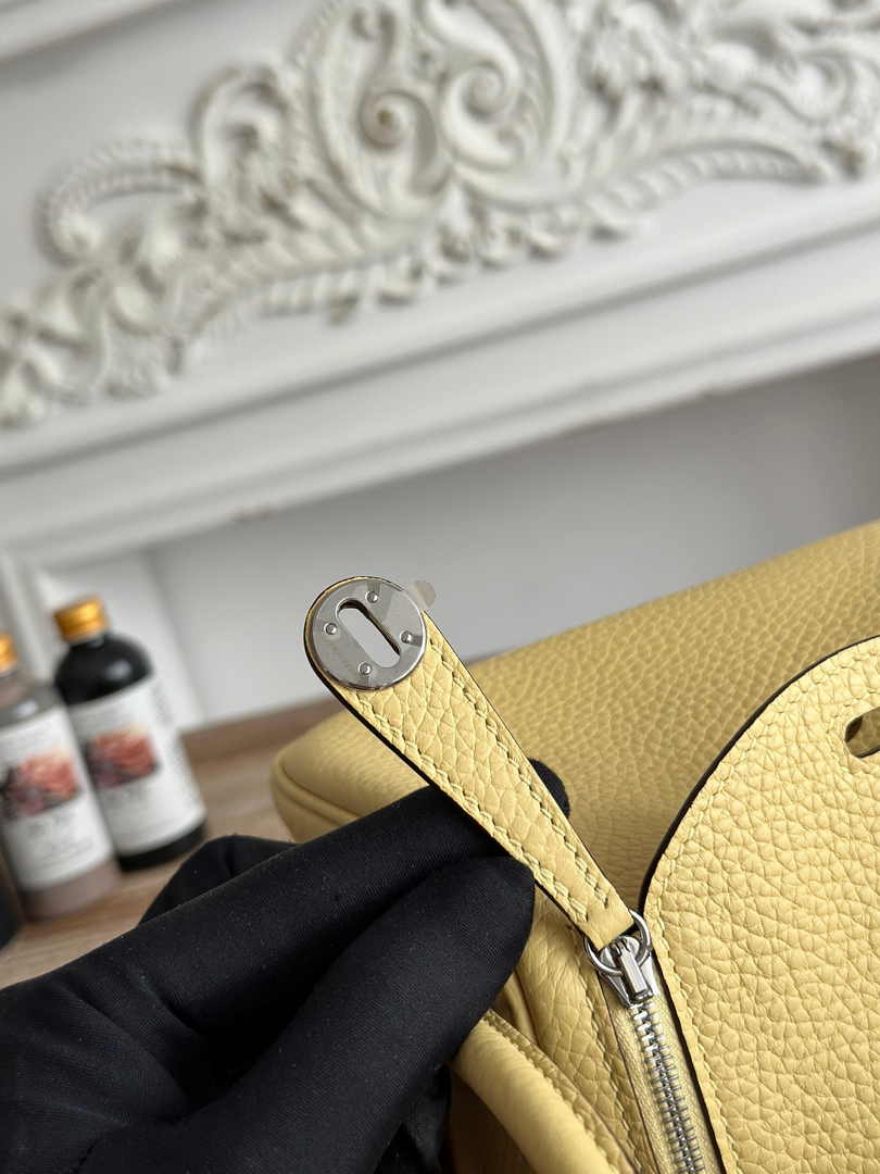 Hermes Lindy Mini Bag Togo Leather Light Yellow Silver H68605