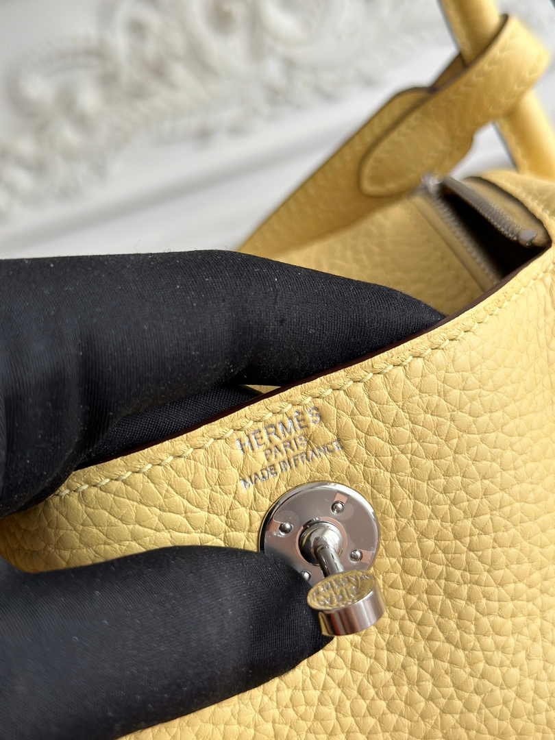 Hermes Lindy Mini Bag Togo Leather Light Yellow Silver H68605