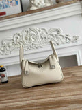 Hermes Lindy Mini Bag Togo Leather Beige Silver H68609
