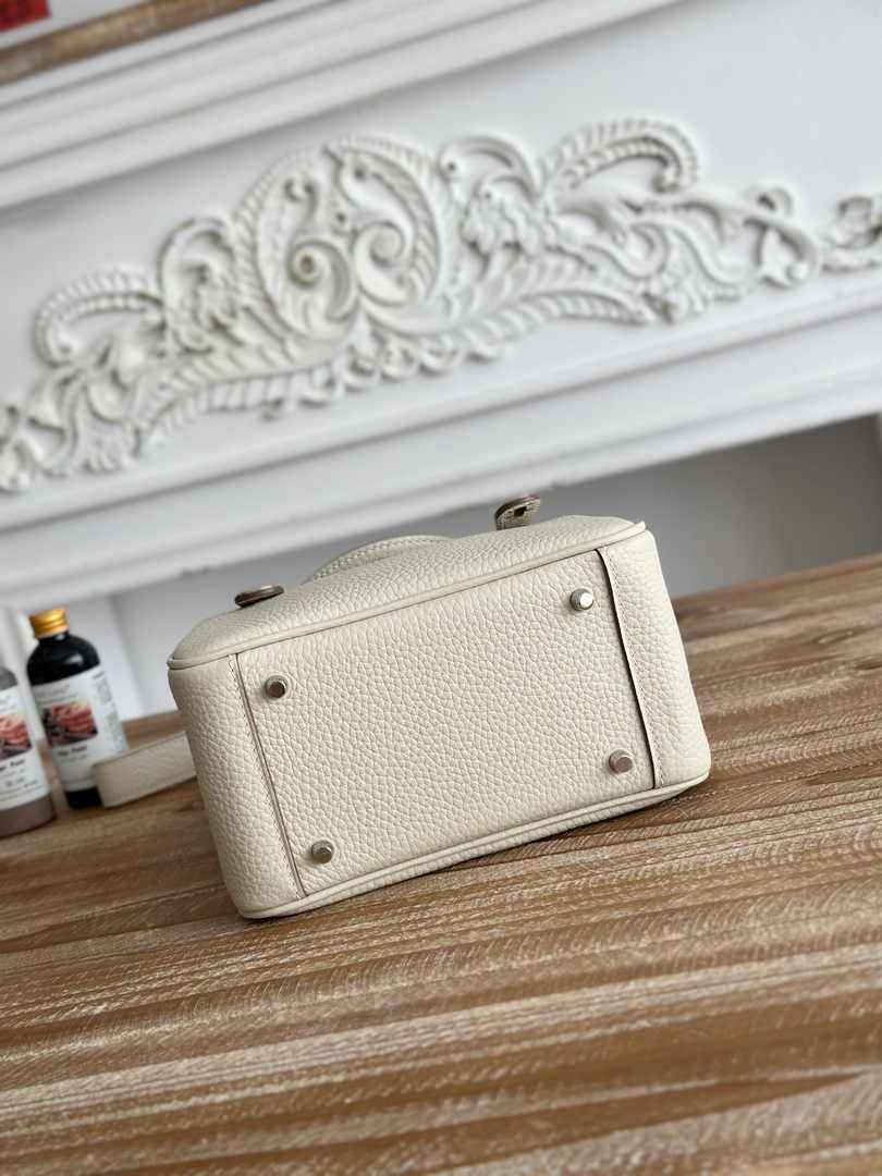 Hermes Lindy Mini Bag Togo Leather Beige Silver H68609