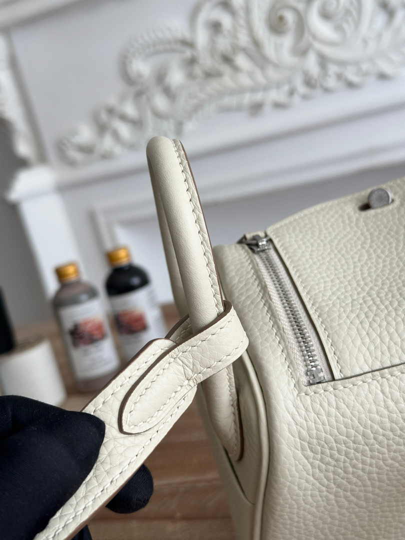 Hermes Lindy Mini Bag Togo Leather Beige Silver H68609