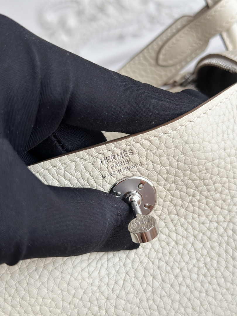 Hermes Lindy Mini Bag Togo Leather Beige Silver H68609