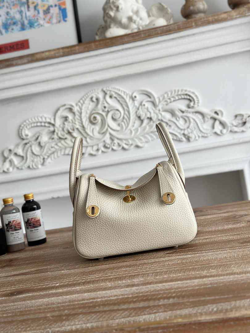 Hermes Lindy Mini Bag Togo Leather Beige Gold H68608