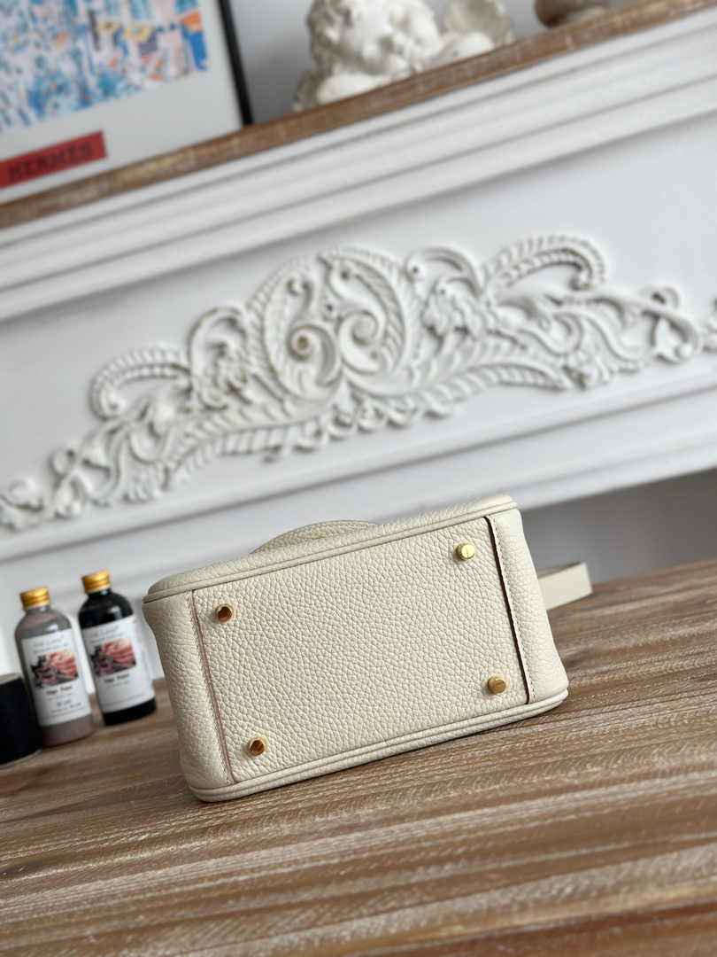 Hermes Lindy Mini Bag Togo Leather Beige Gold H68608