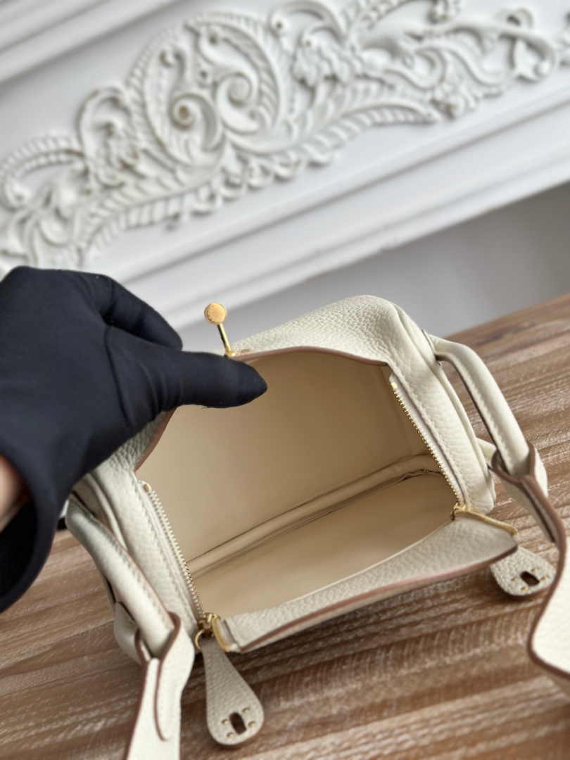 Hermes Lindy Mini Bag Togo Leather Beige Gold H68608