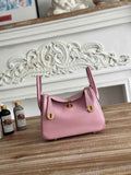 Hermes Lindy Mini Bag Togo Leather Pink Purple Gold H68610