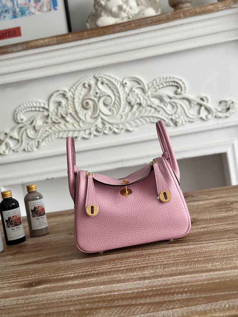 Hermes Lindy Mini Bag Togo Leather Pink Purple Gold H68610