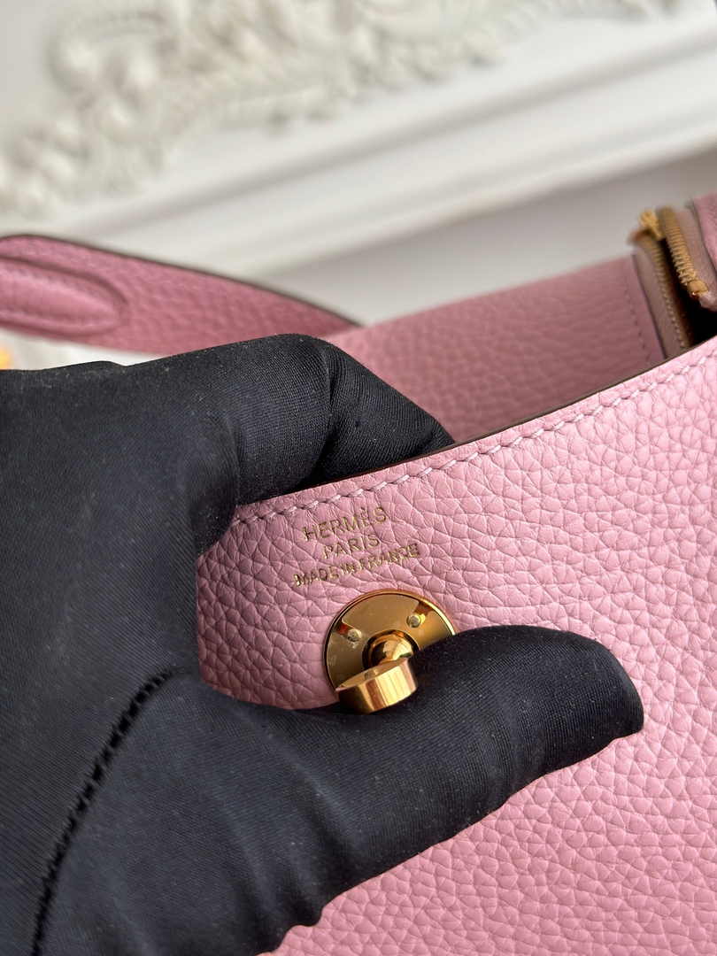 Hermes Lindy Mini Bag Togo Leather Pink Purple Gold H68610