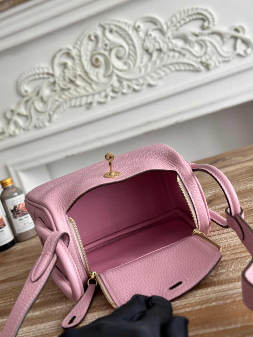 Hermes Lindy Mini Bag Togo Leather Pink Purple Gold H68610