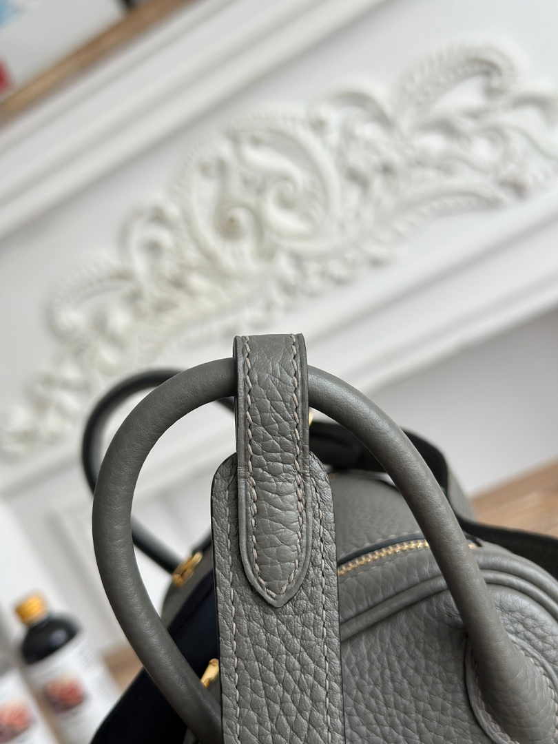 Hermes Lindy Mini Bag Togo Leather Gold Gray H68611