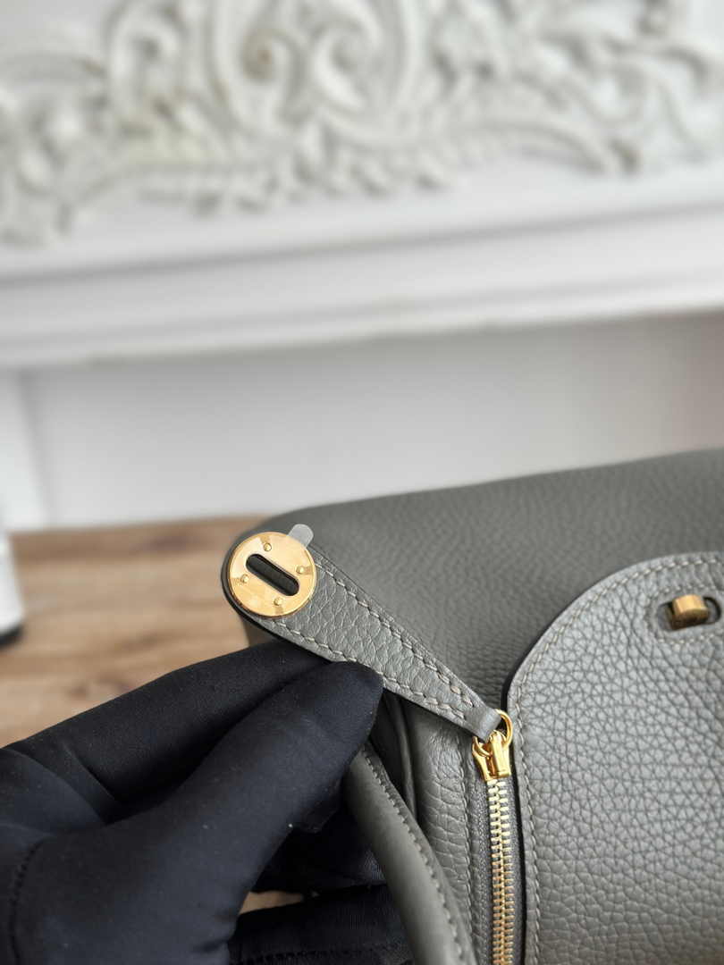 Hermes Lindy Mini Bag Togo Leather Gold Gray H68611