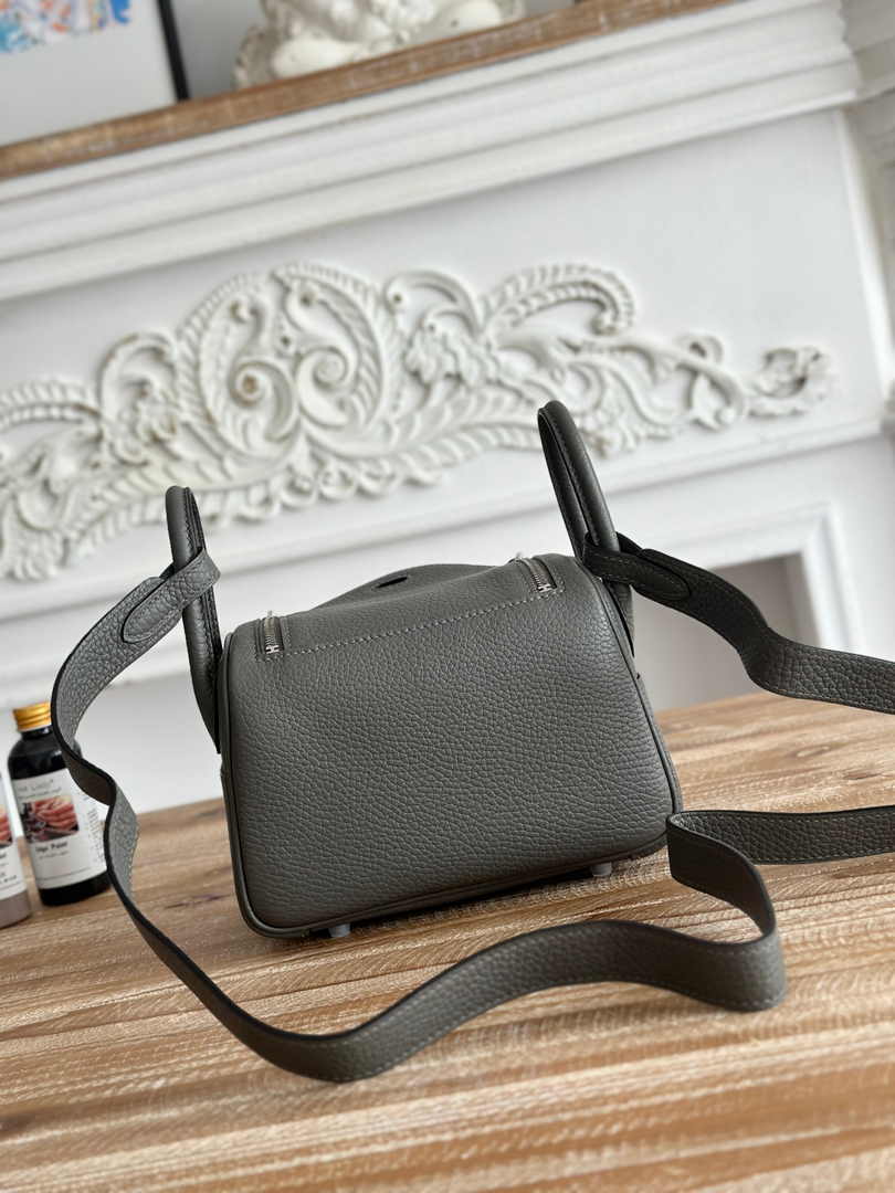 Hermes Lindy Mini Bag Togo Leather Silver Gray H68612