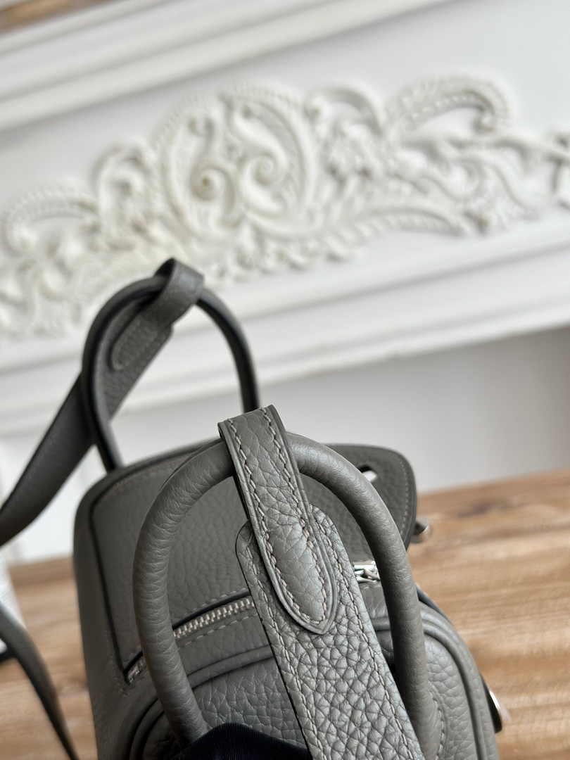 Hermes Lindy Mini Bag Togo Leather Silver Gray H68612