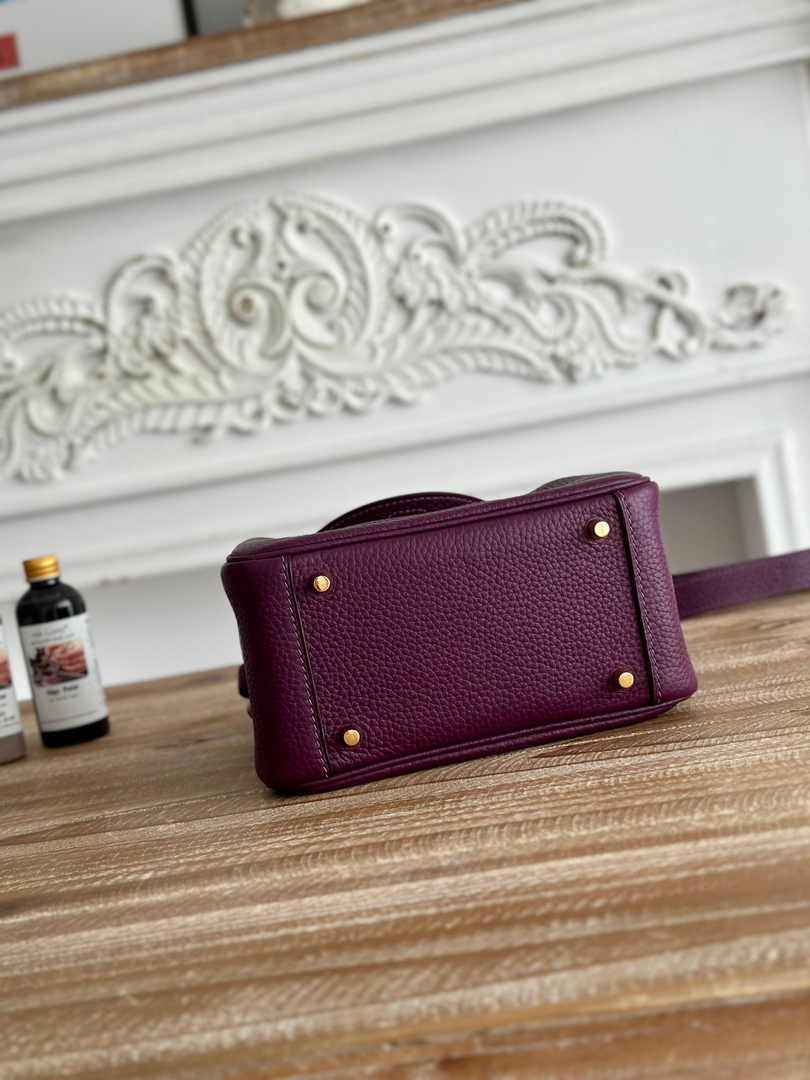 Hermes Lindy Mini Bag Togo Leather Purple Gold H68613
