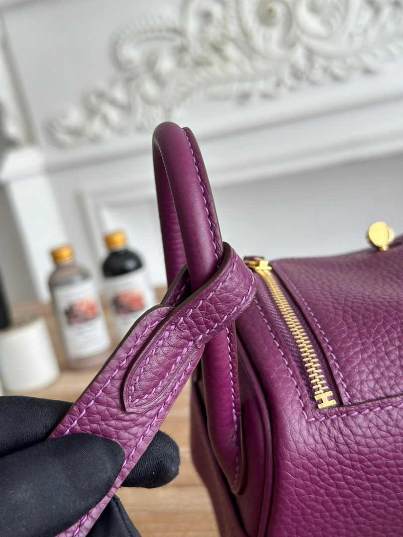 Hermes Lindy Mini Bag Togo Leather Purple Gold H68613