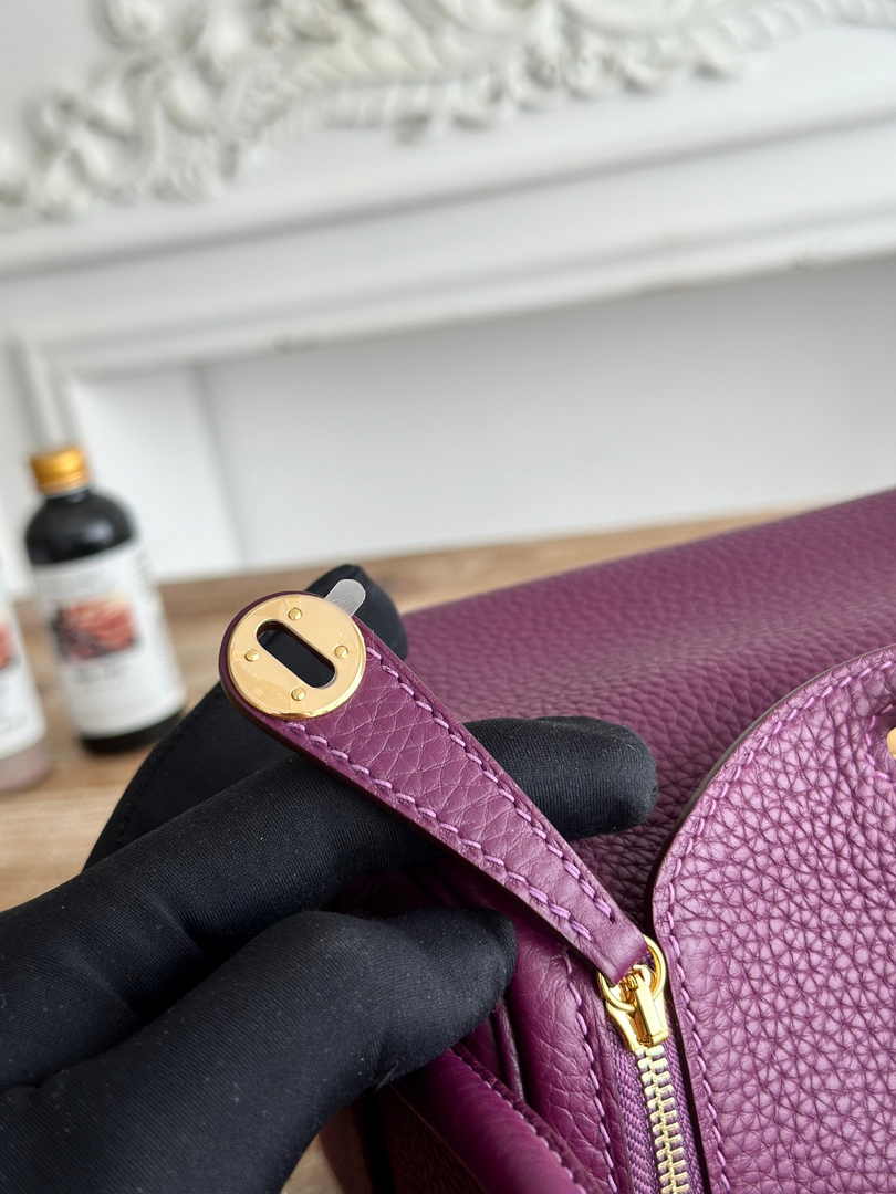 Hermes Lindy Mini Bag Togo Leather Purple Gold H68613