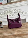 Hermes Lindy Mini Bag Togo Leather Purple Silver H68614
