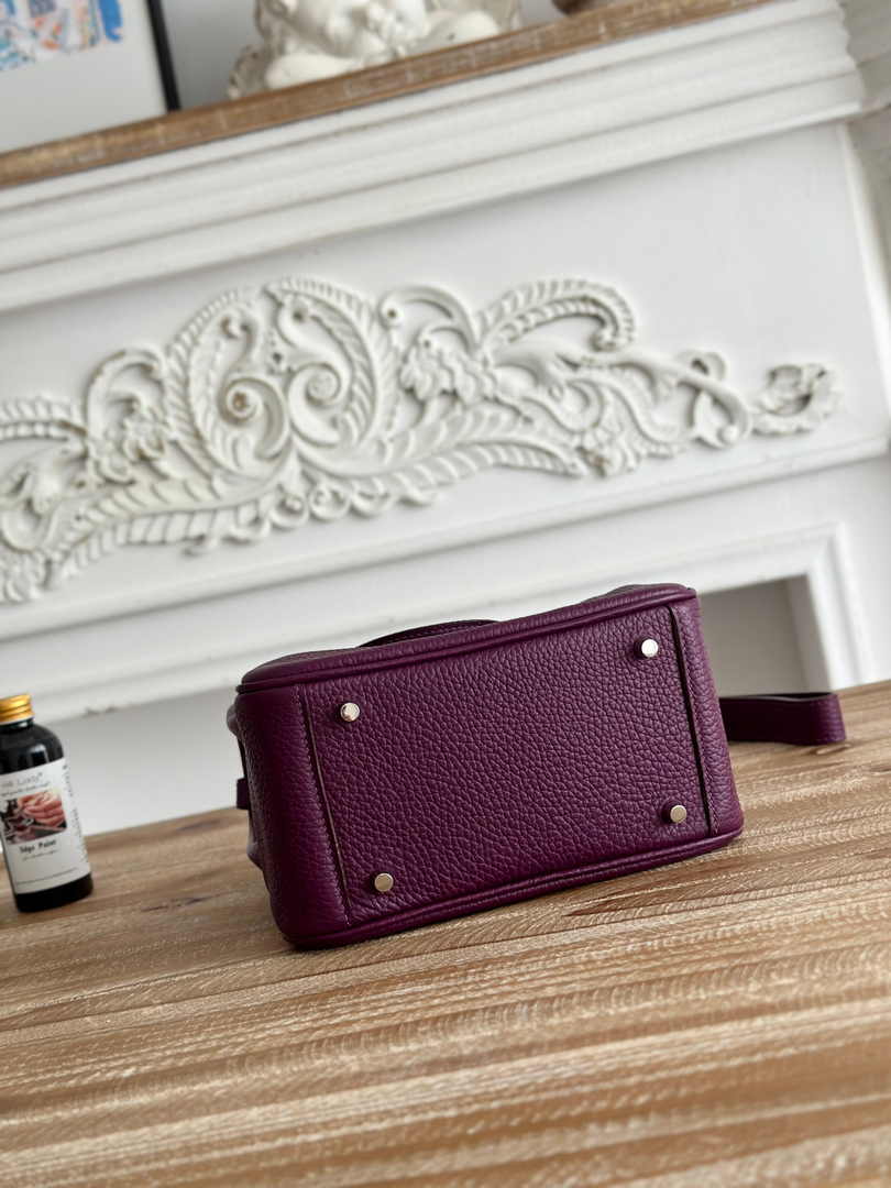 Hermes Lindy Mini Bag Togo Leather Purple Silver H68614