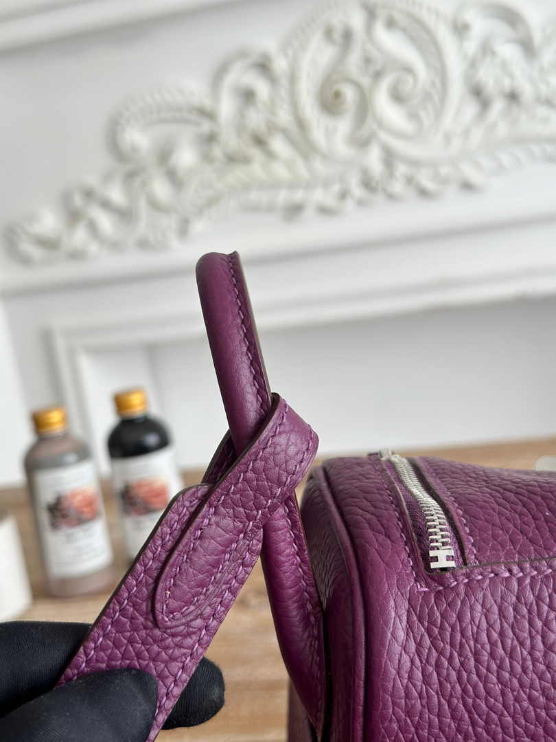 Hermes Lindy Mini Bag Togo Leather Purple Silver H68614
