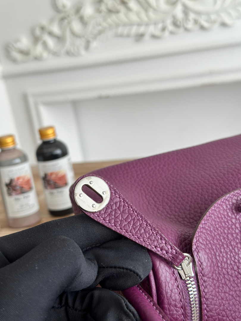 Hermes Lindy Mini Bag Togo Leather Purple Silver H68614