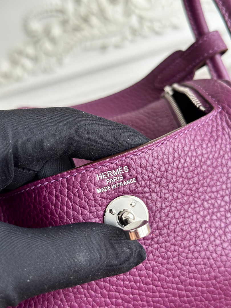 Hermes Lindy Mini Bag Togo Leather Purple Silver H68614
