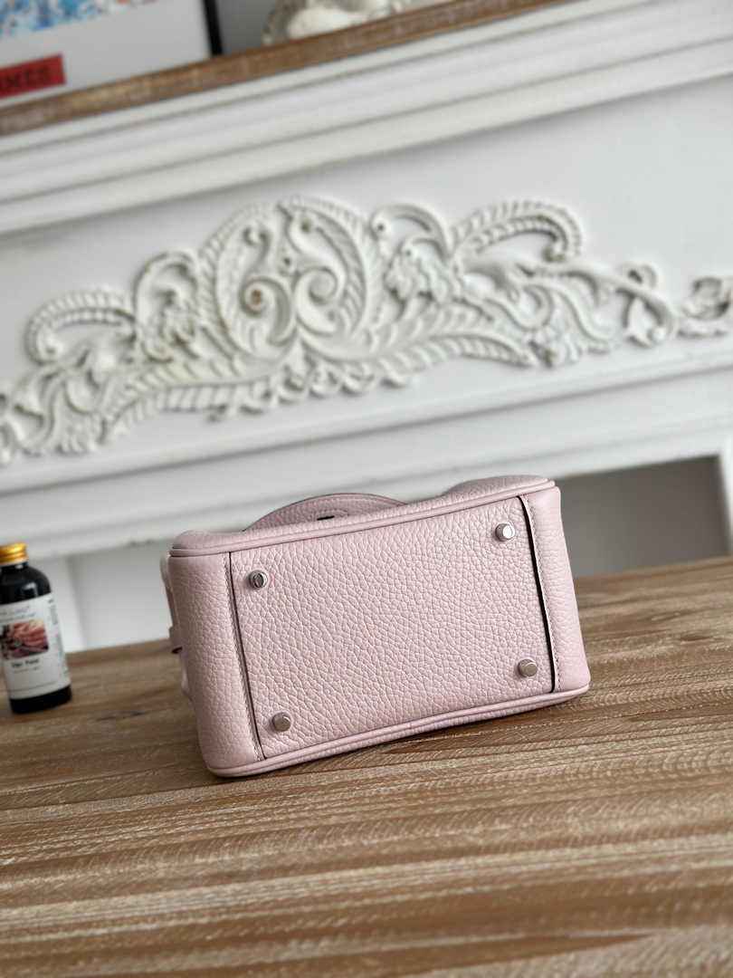 Hermes Lindy Mini Bag Togo Leather Light Pink Purple Silver H68616