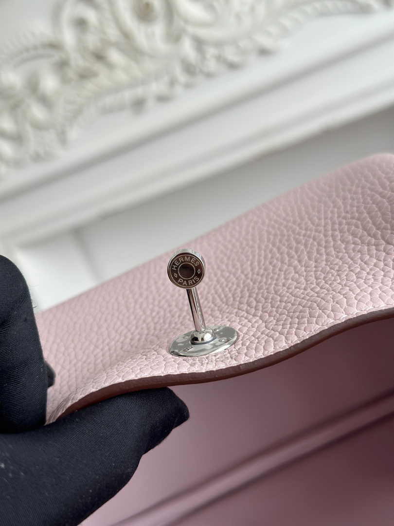 Hermes Lindy Mini Bag Togo Leather Light Pink Purple Silver H68616