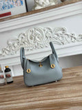 Hermes Lindy Mini Bag Togo Leather Light Blue Gold H68618